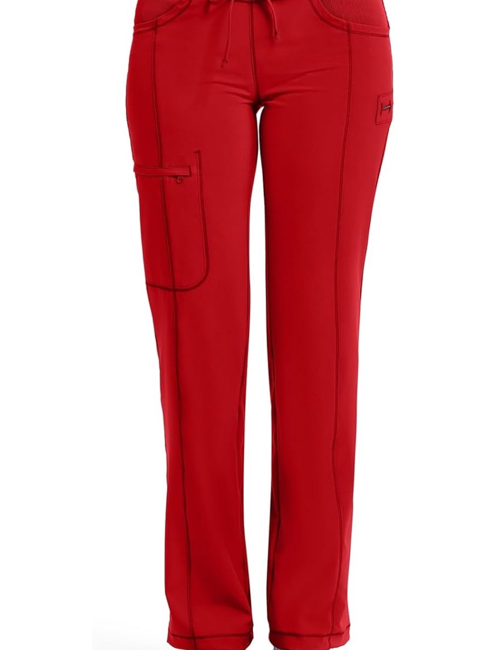 Cherokee Infinity Women’s Red Straight-Leg Utility Scrub Pants - medium petite
